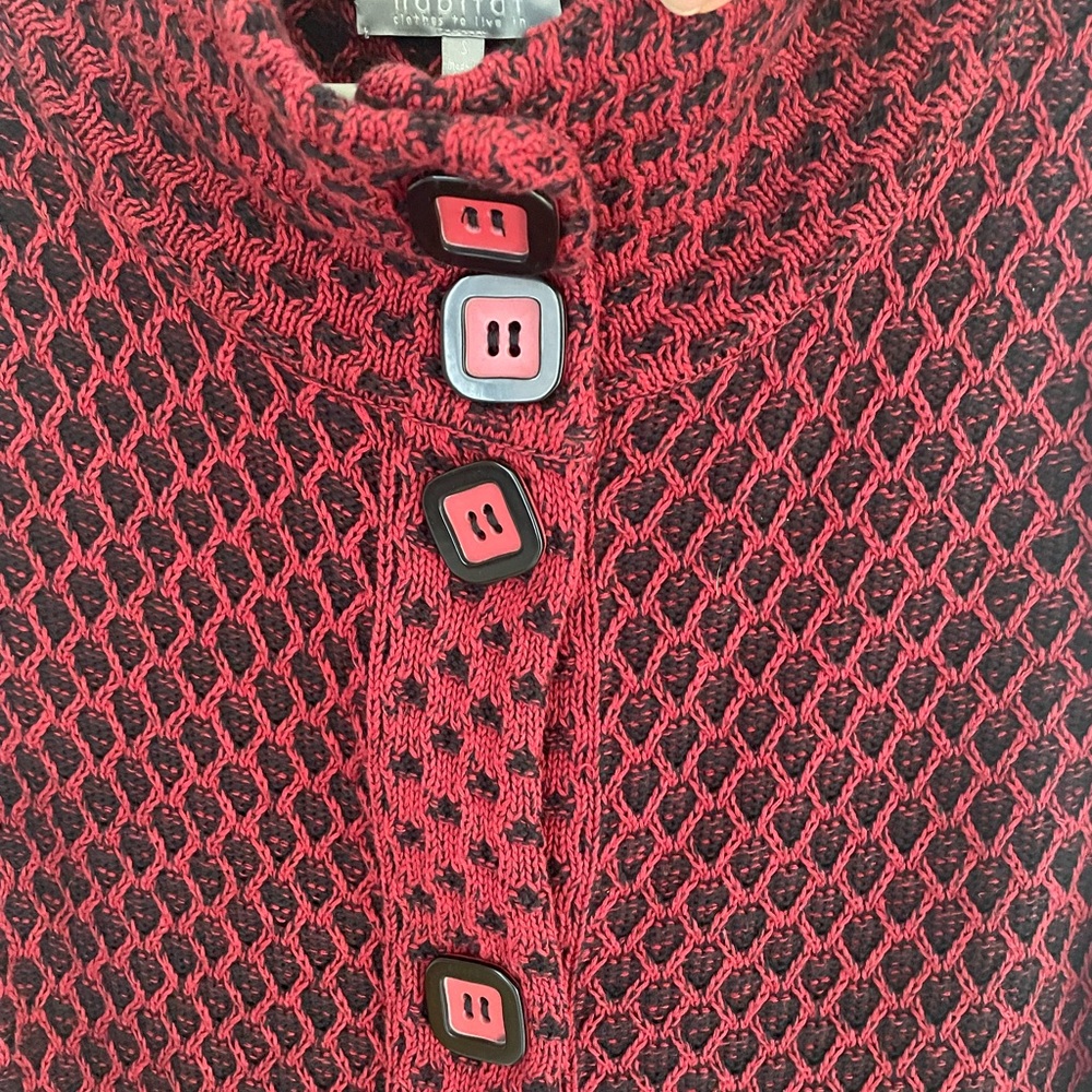 Habitat sleeveless cardigan long sweater vest 100% cotton women s Art to wear S - Picture 7 of 12
